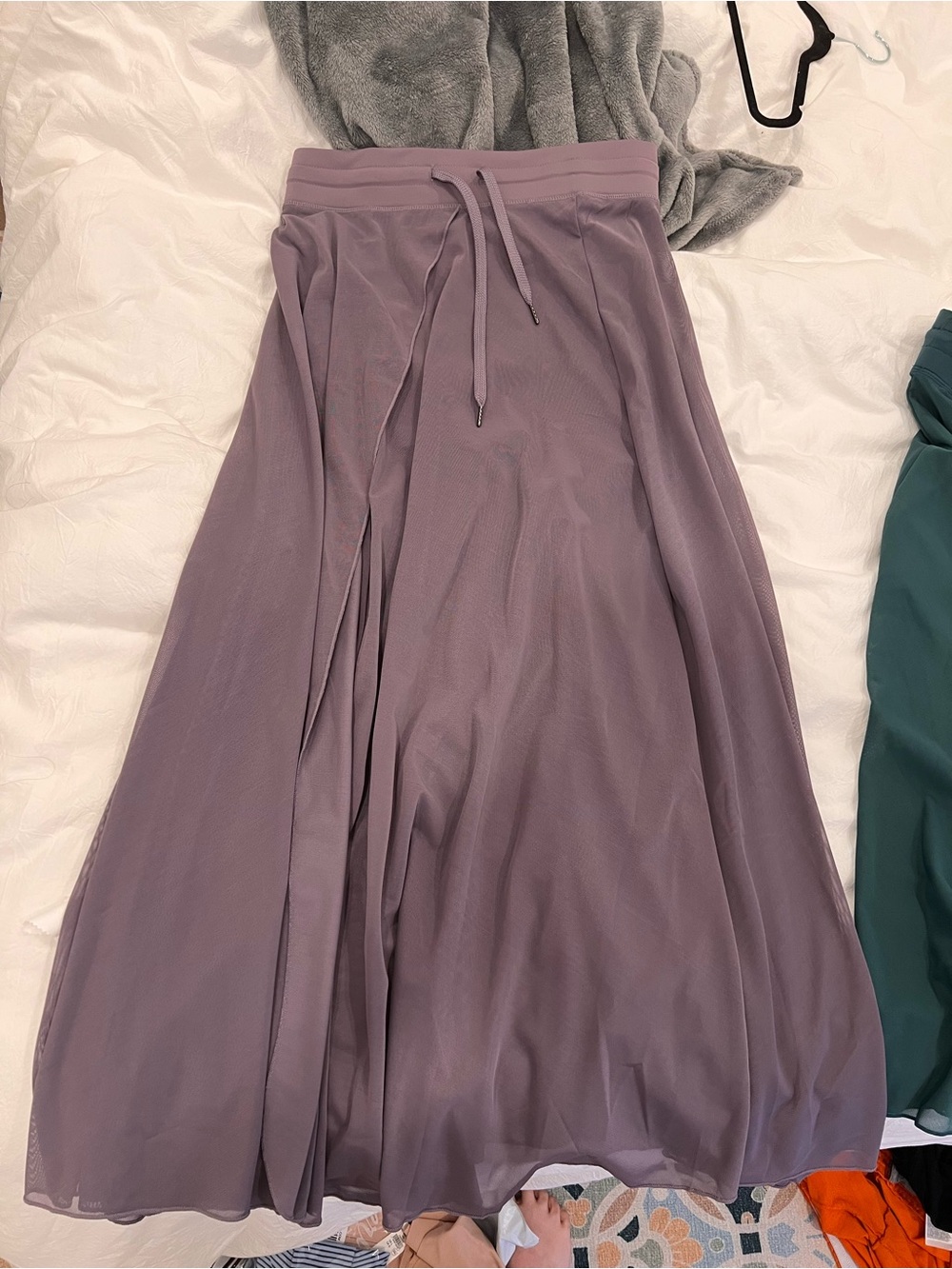 NWOT Lavender Maxi Skirt with Drawstring Waist-shorts included
